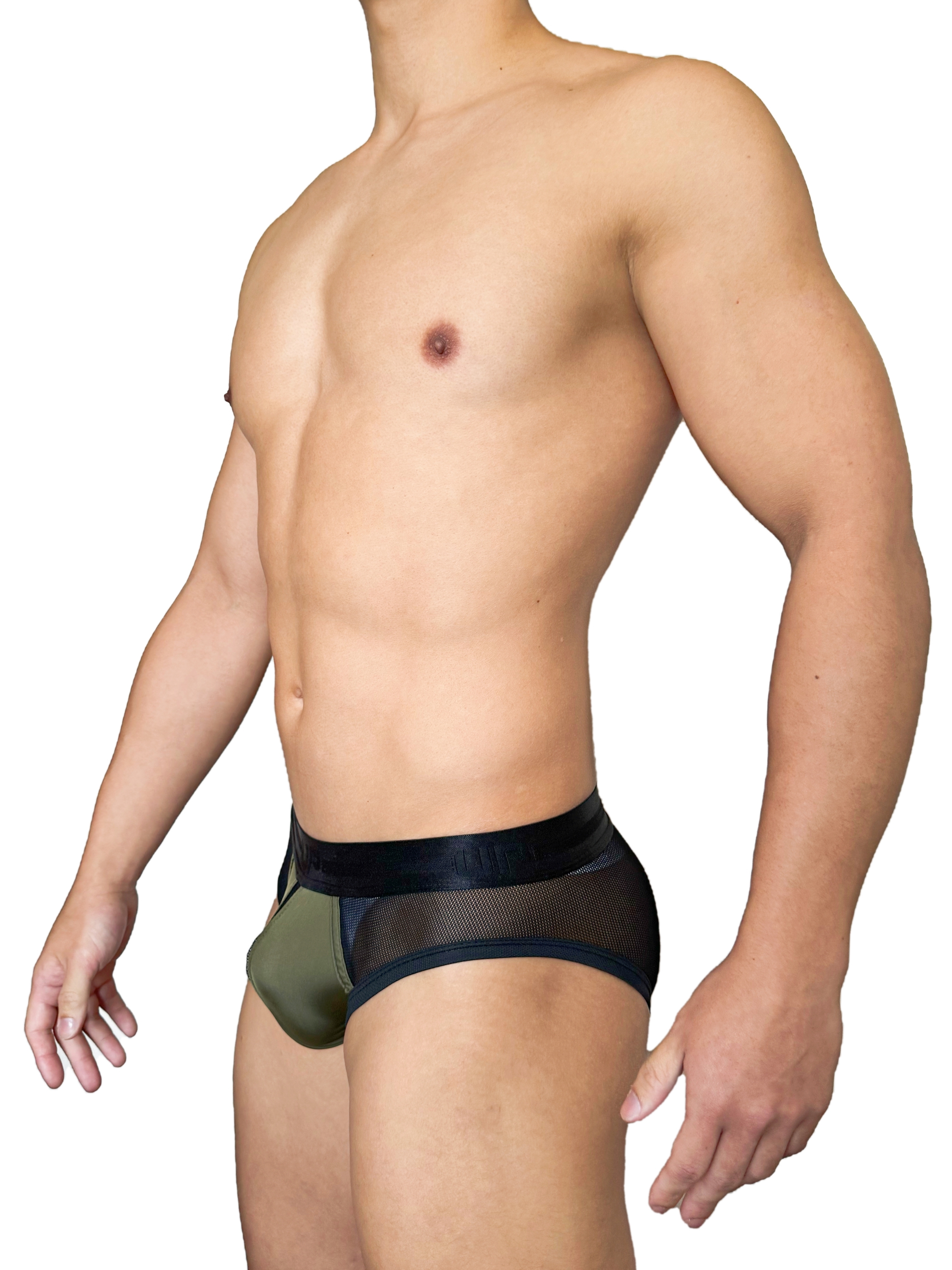 2025 全新系列  - Centerpiece 中空透視三角內褲 軍綠/黑
