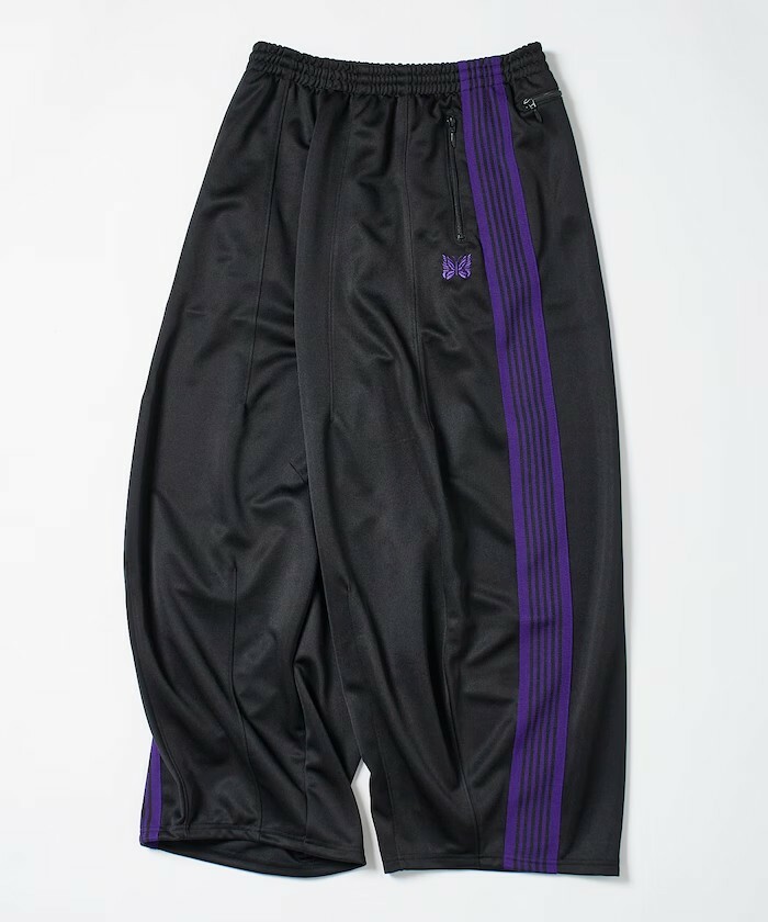 Needles HD track pants  寬版別注款 黑紫(Black×Purple)