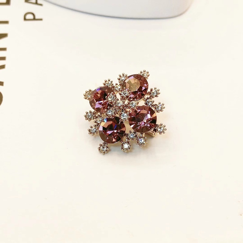 復古水晶鑲鑽胸針