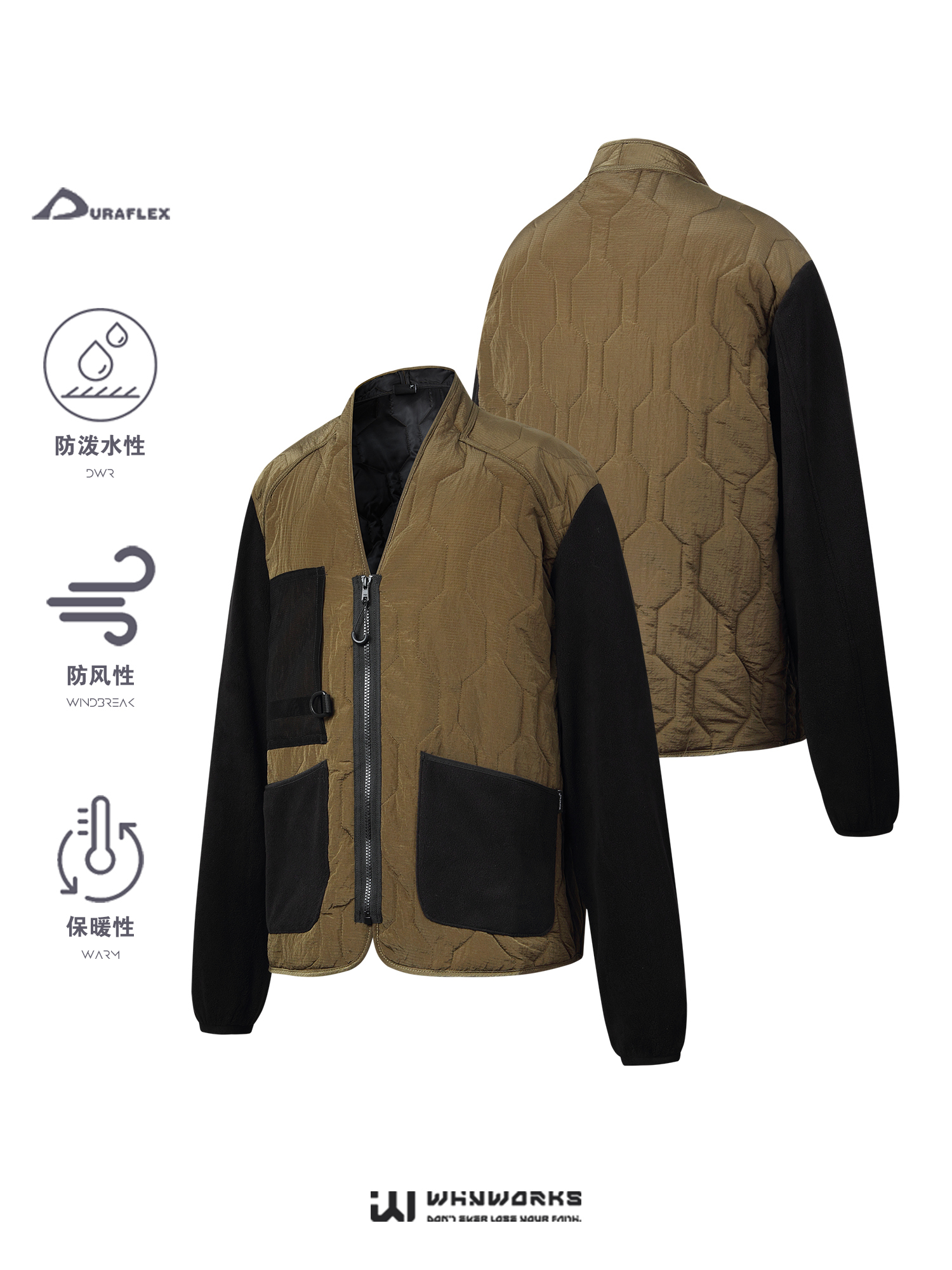 WHYWORKS 機能戶外山系禦寒保暖內膽金屬尼龍夾棉服