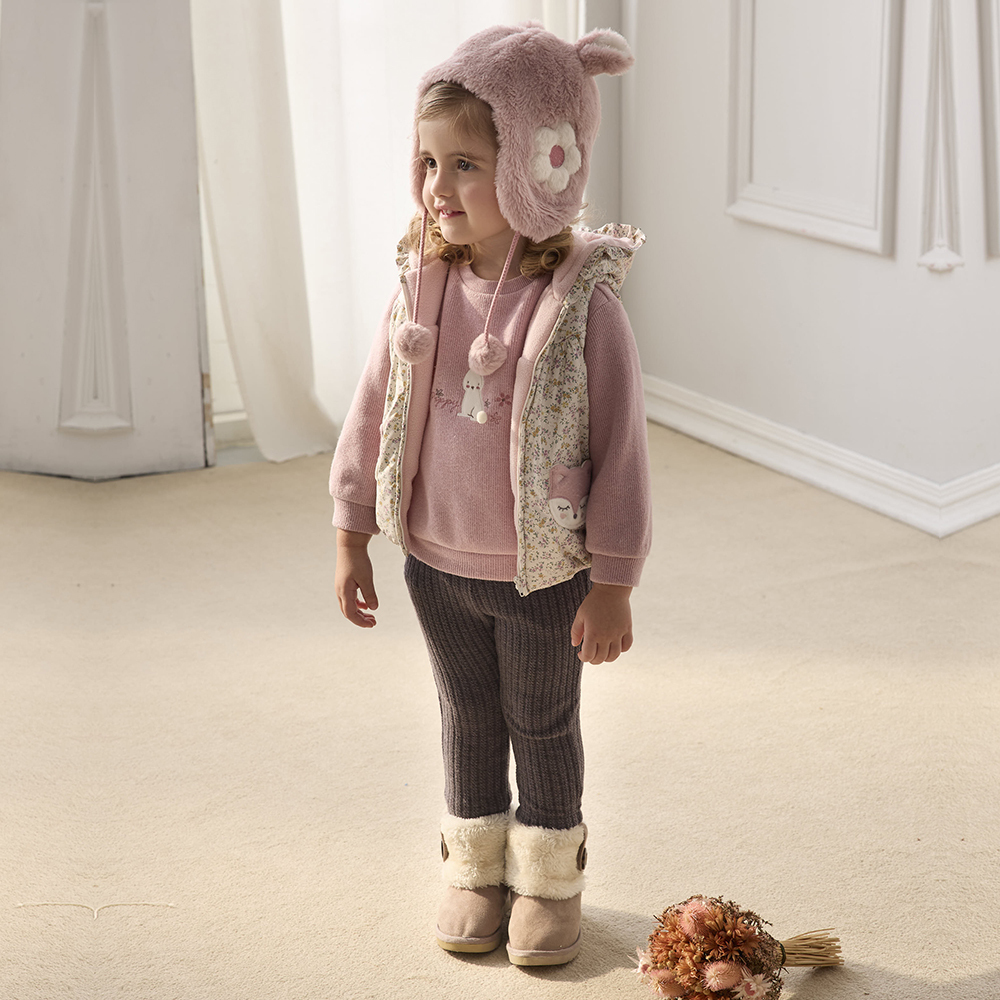 PIPPY 小兔耳造型暖暖飛行帽 粉