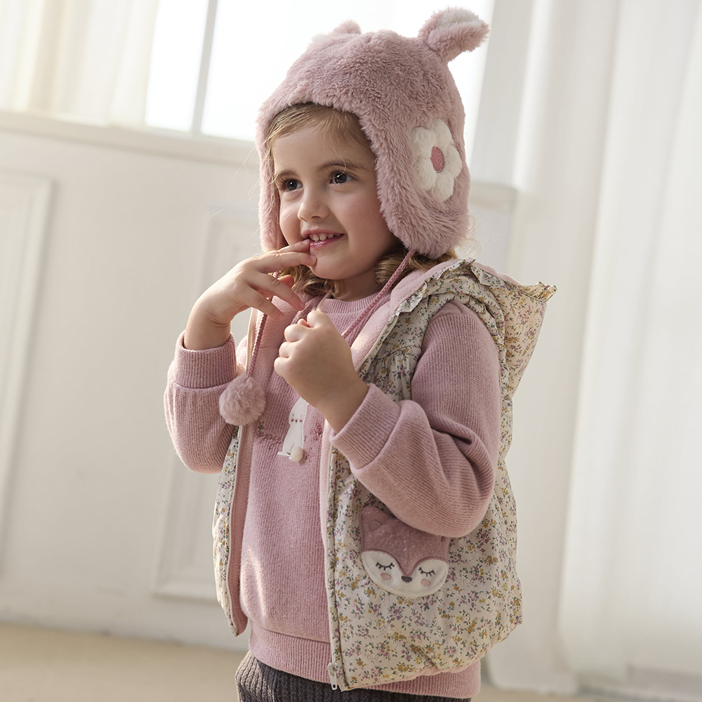 PIPPY 小兔耳造型暖暖飛行帽 粉