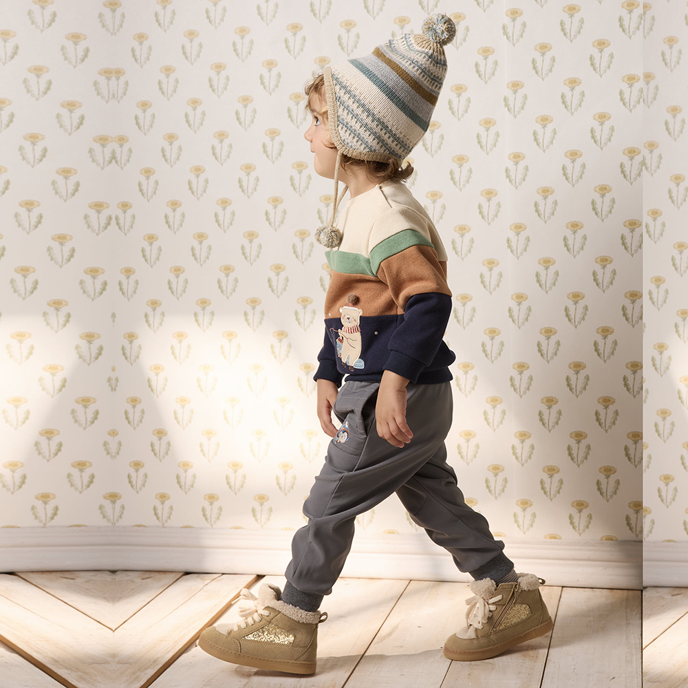 PIPPY 繽紛色彩立體球球針織帽 卡其