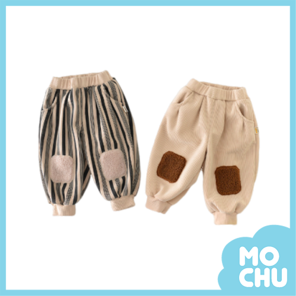 毛毛貼布加絨長褲(二色)