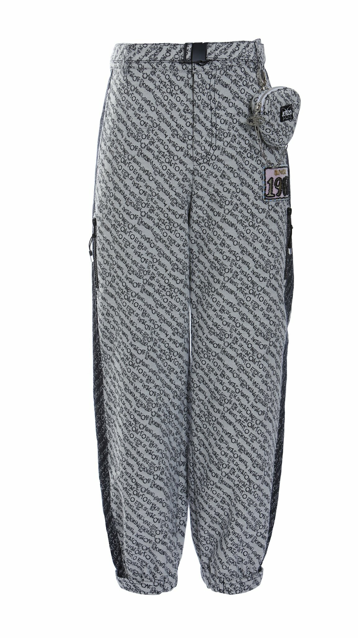 BD15026B1LOGO提花工裝縮口褲(附腰帶小腰包)