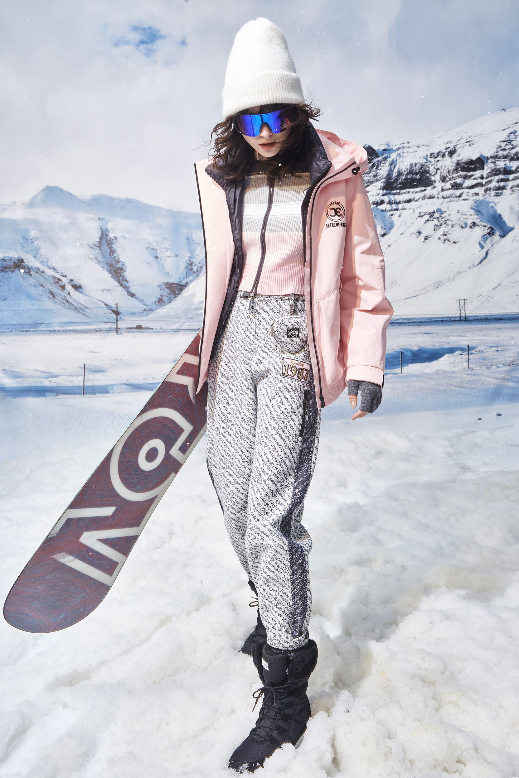 BD15026B1LOGO提花工裝縮口褲(附腰帶小腰包)