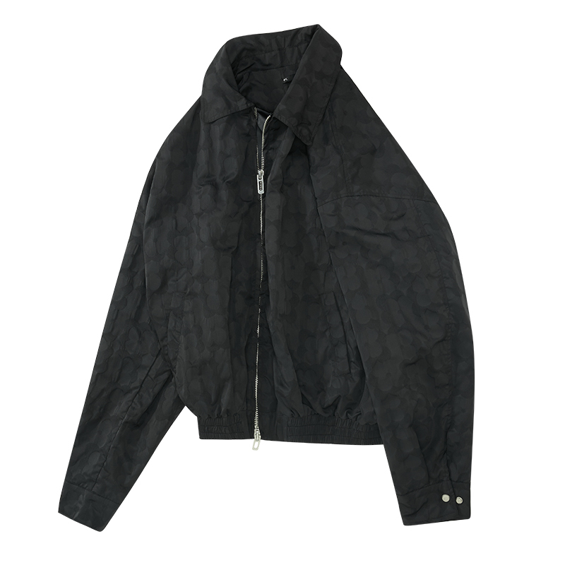 PUPILtrsvel 24FW 暗紋提花廓形翻領教練外套