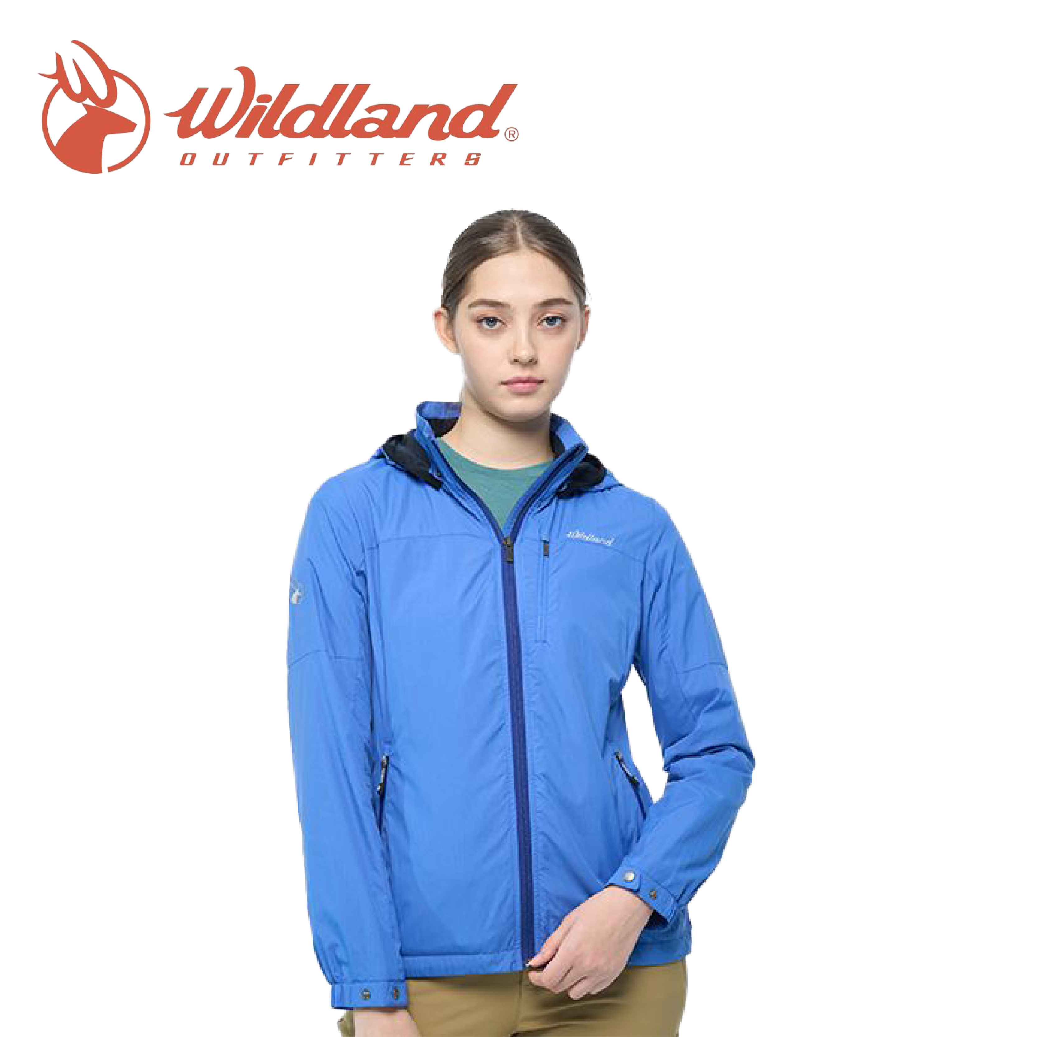 Wildland 荒野 輕天鵝絨防風保暖外套 女款 (藍) 02WB02941