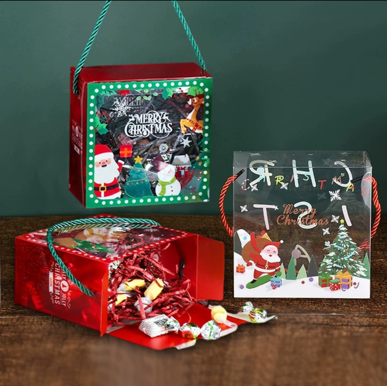 聖誕透明手提盒