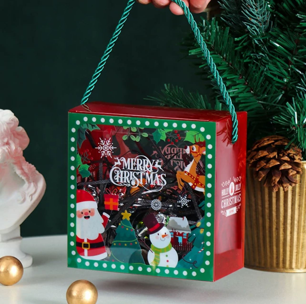 聖誕透明手提盒