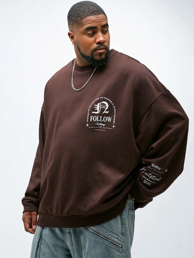 KADMAX大尺碼-秋冬長袖大學TEE〈CATW2460〉