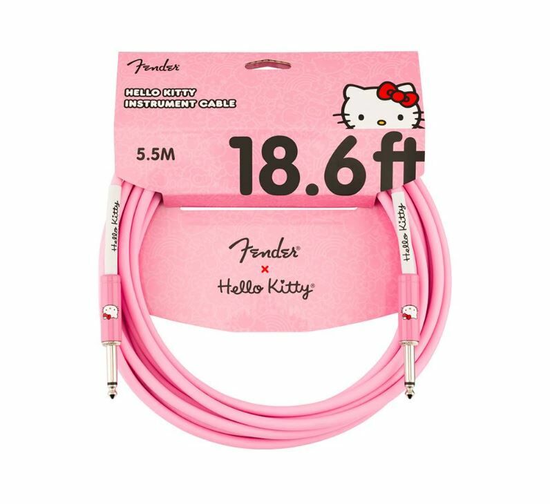 Fender x Hello Kitty Pink Original Cable 聯名款導線 (10ft/18ft) 公司貨【宛伶樂器】