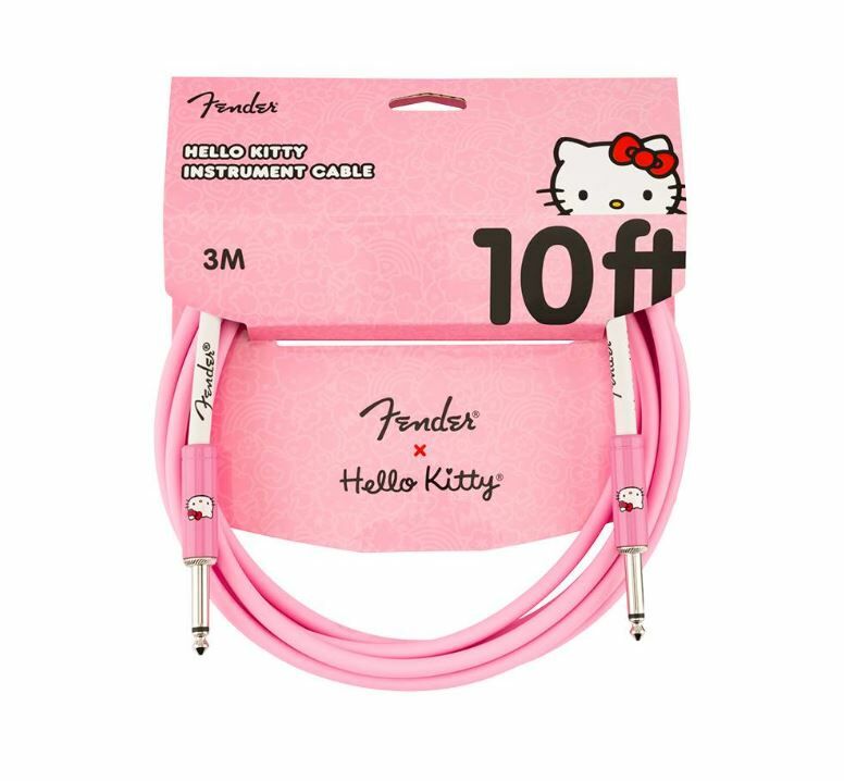 Fender x Hello Kitty Pink Original Cable 聯名款導線 (10ft/18ft) 公司貨【宛伶樂器】