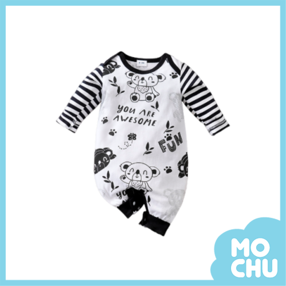 黑白無尾熊長袖連身衣