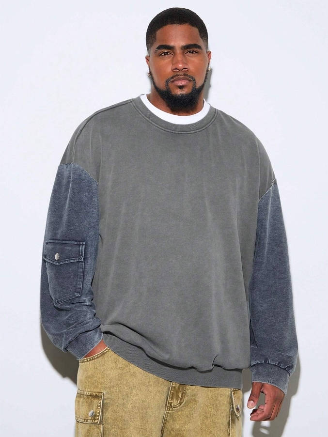 KADMAX大尺碼-秋冬長袖大學TEE〈CATW2462〉