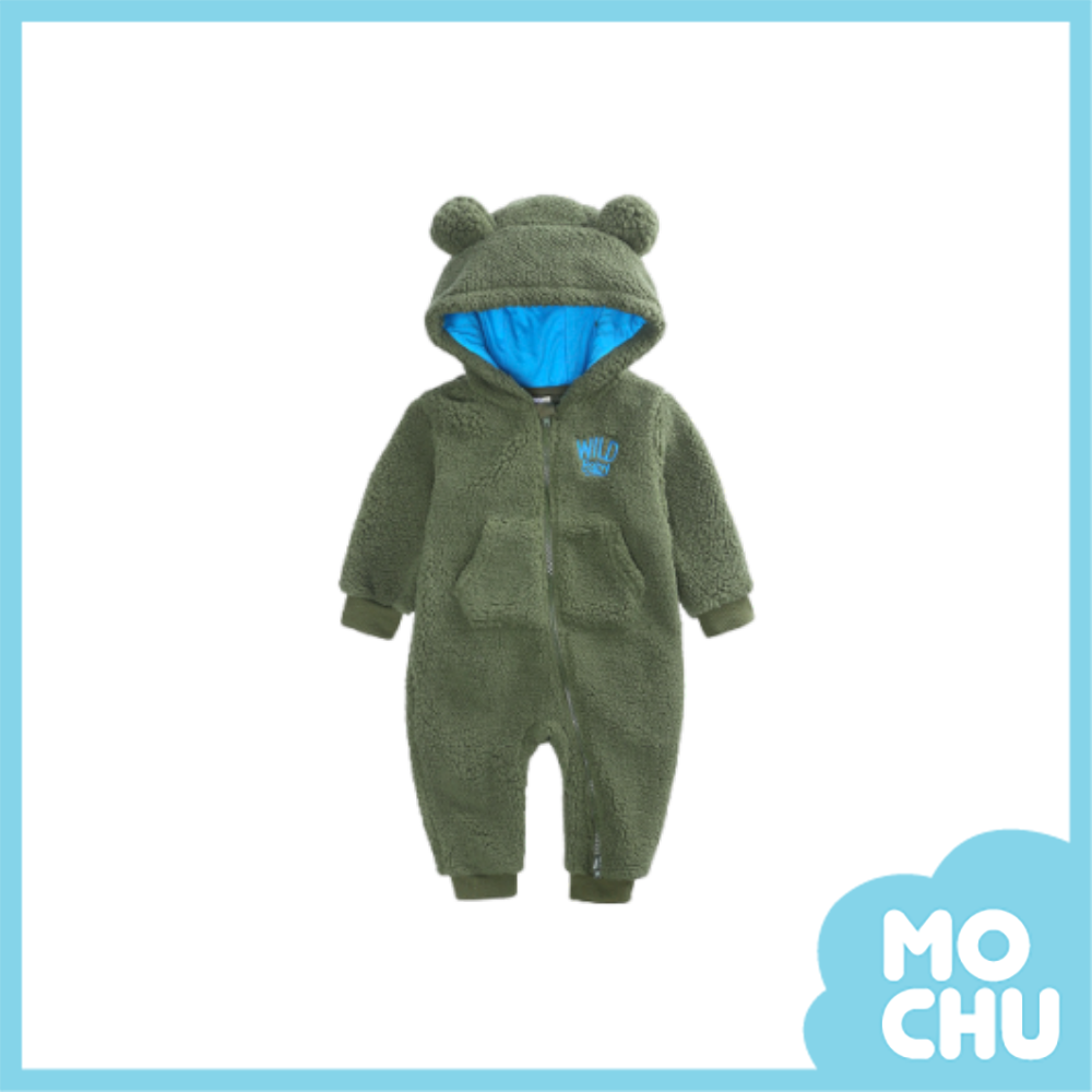 熊寶寶毛絨連身衣(二色)