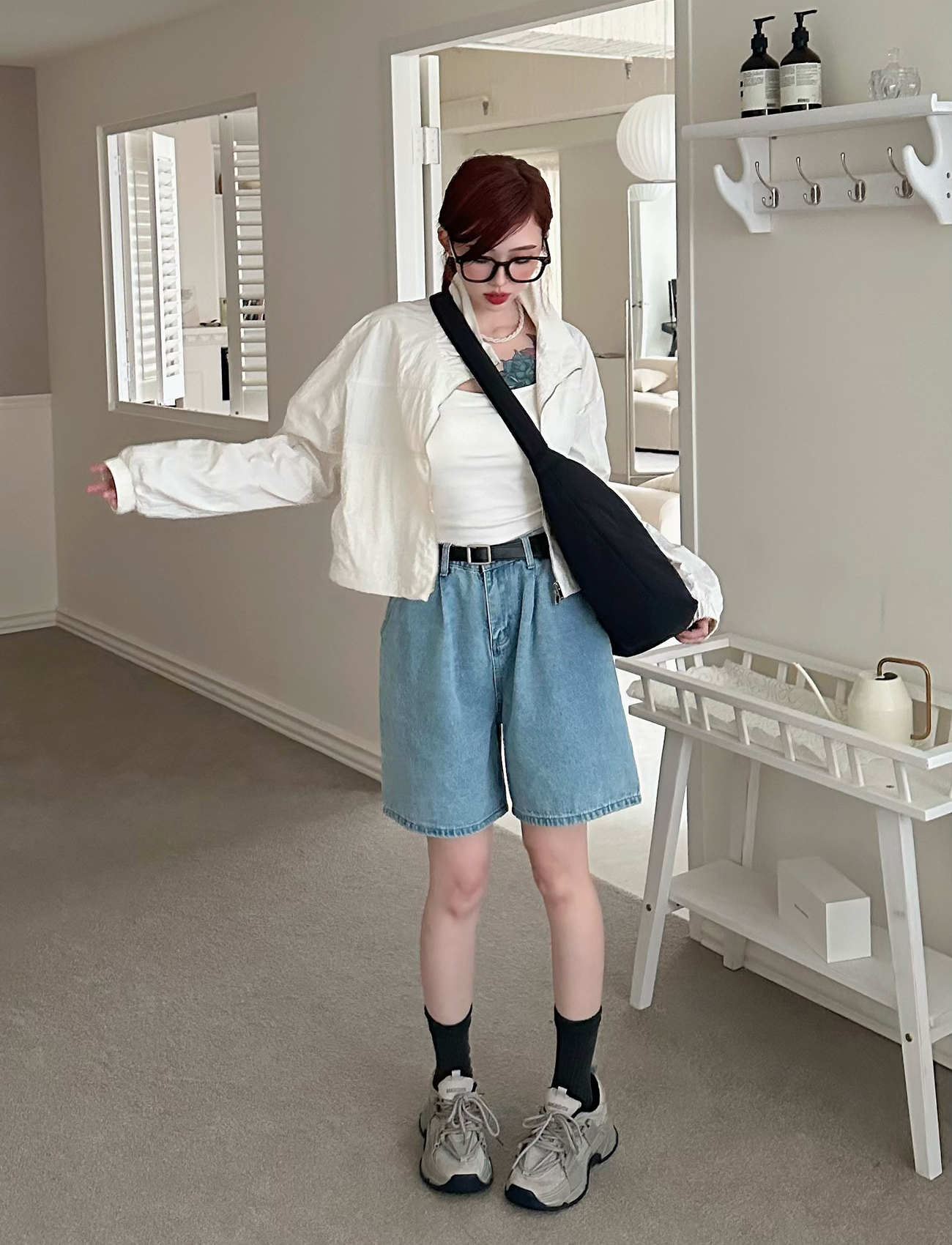 抽繩短版拉鏈外套