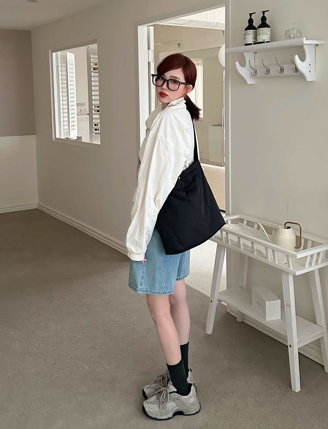 抽繩短版拉鏈外套