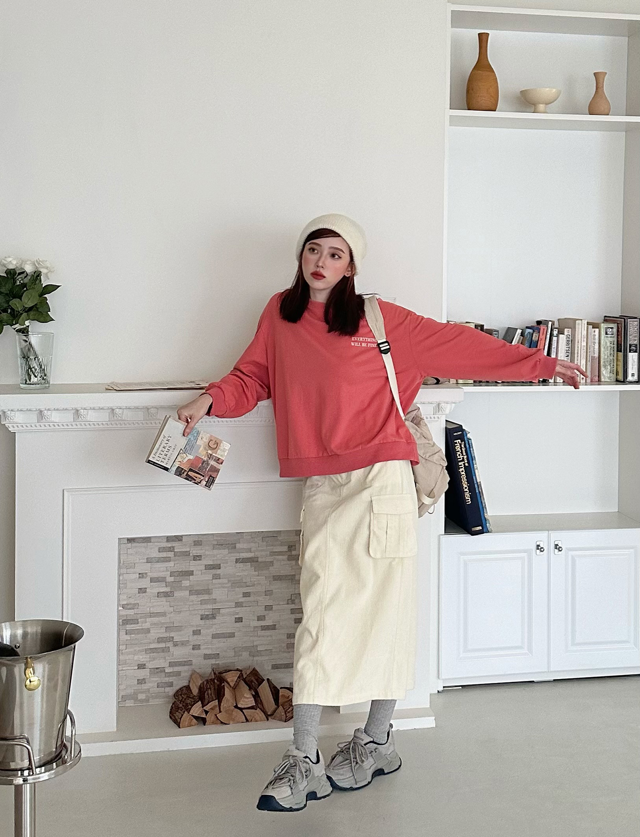 燈芯絨工裝長裙