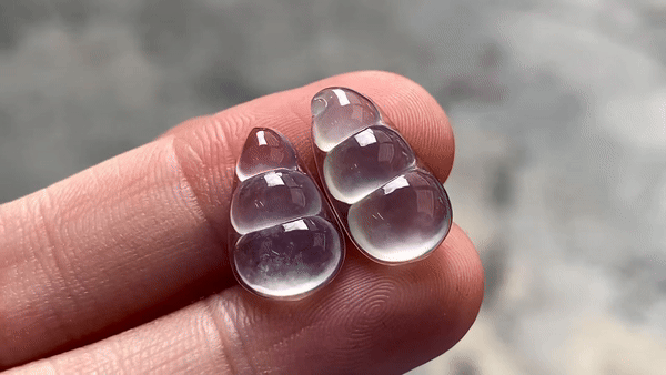 1192564 翡翠玻璃鋼福豆一對