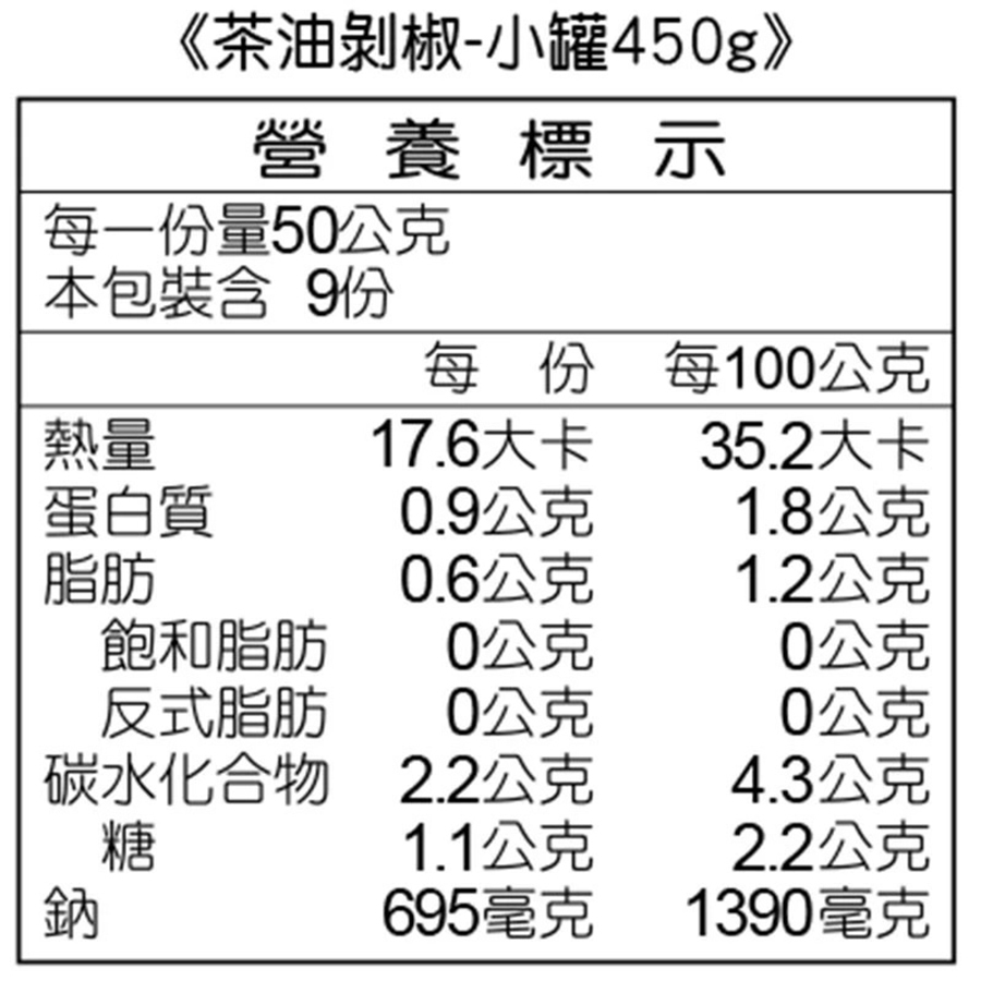 曾師傅茶油剝椒小辣450g