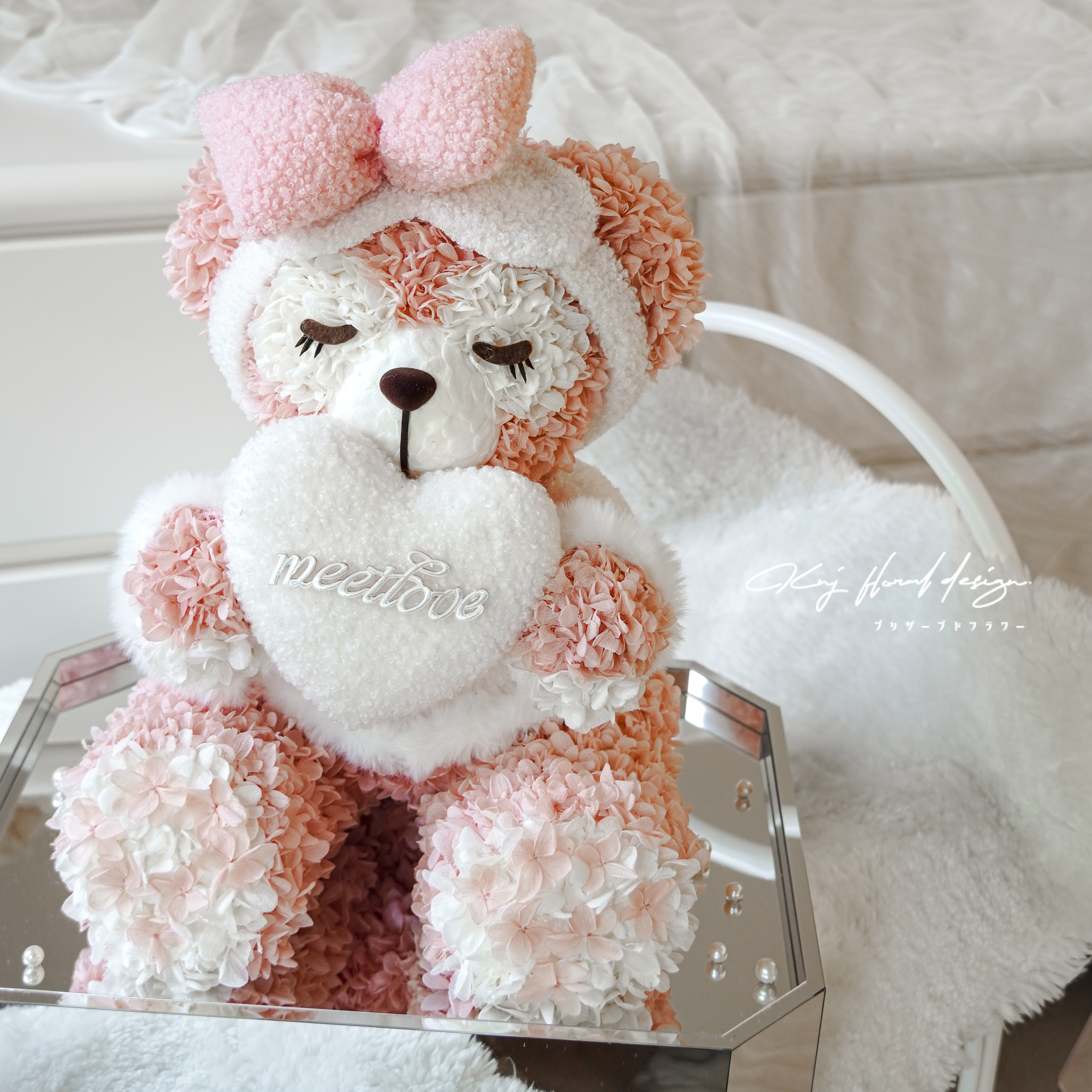 【限定自取】甜夢雪莉玫永生繡球花禮