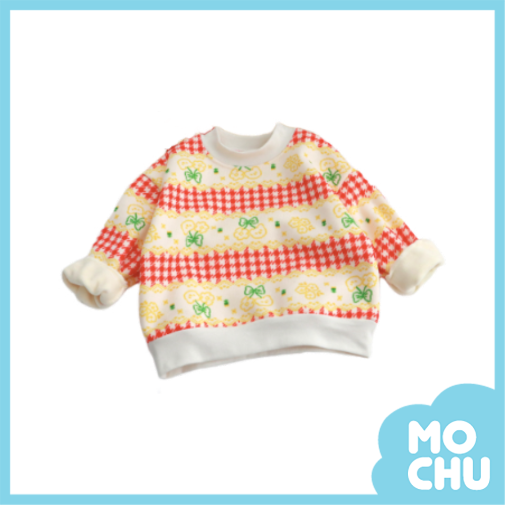 花朵鈴鐺加絨上衣