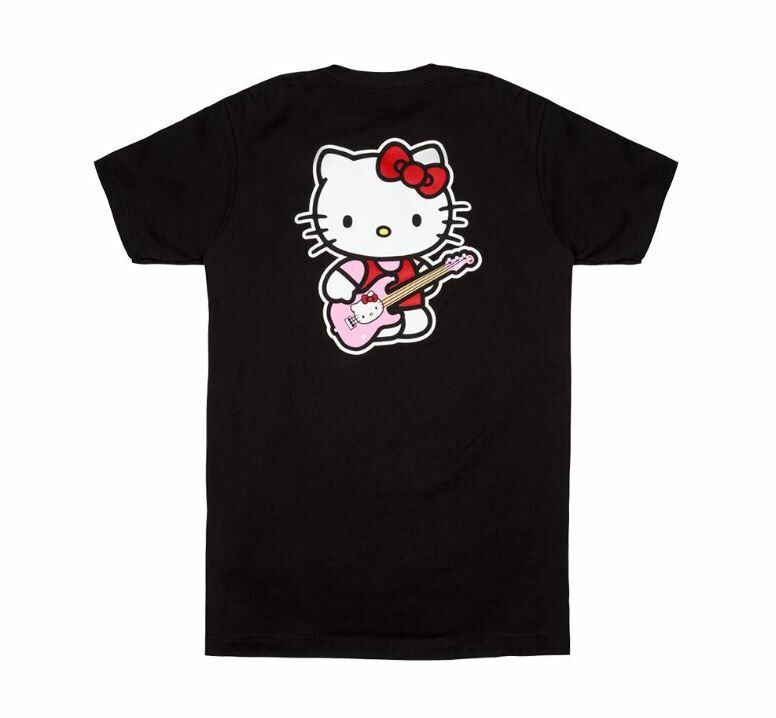 Fender x Hello Kitty Black Back Logo Tee 聯名款T恤 (S/M/L/XL) 公司貨【宛伶樂器】