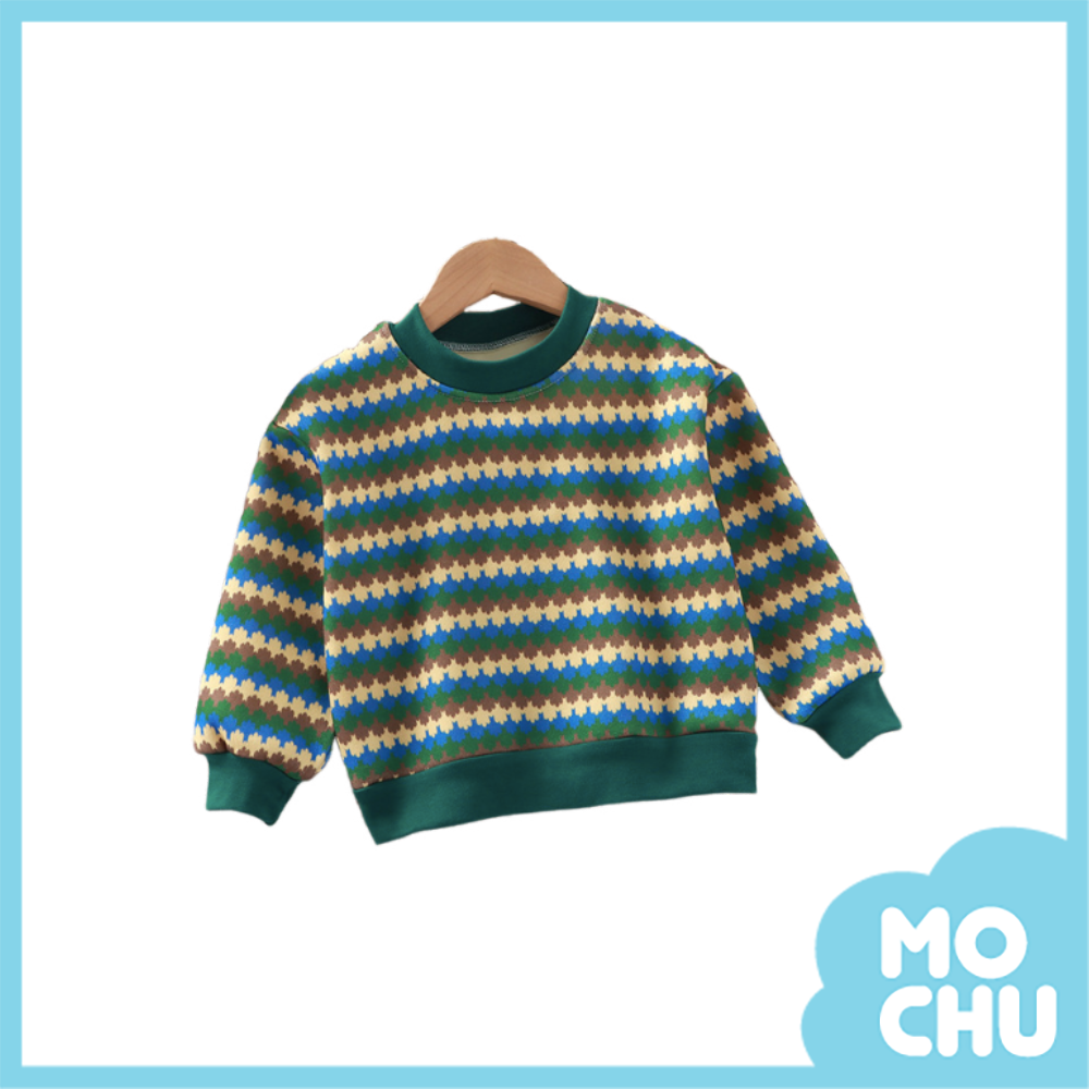 綠色復古圖騰加絨上衣