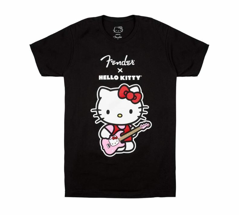 Fender x Hello Kitty Black Front Logo Tee 聯名款T恤 (S/M/L/XL) 公司貨【宛伶樂器】