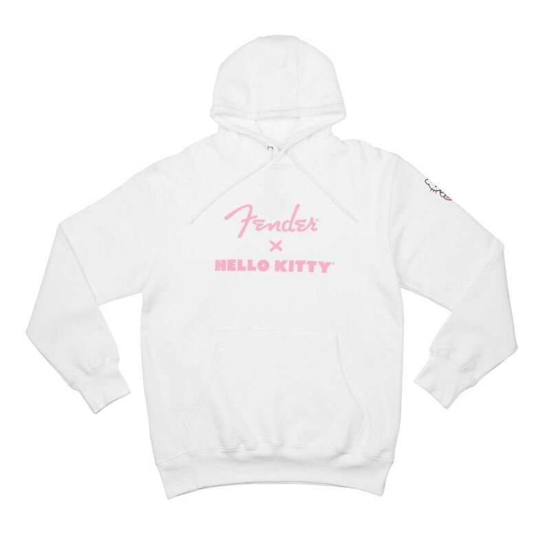 Fender x Hello Kitty White Sleeve Logo Hoodie 聯名款帽T (S/M/L/XL) 公司貨【宛伶樂器】