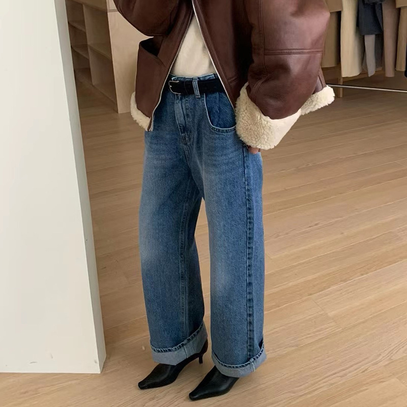 正韓ᴷᴼᴿᴱᴬ 🇰🇷復古皮毛一體機車服通勤百搭羊羔毛外套