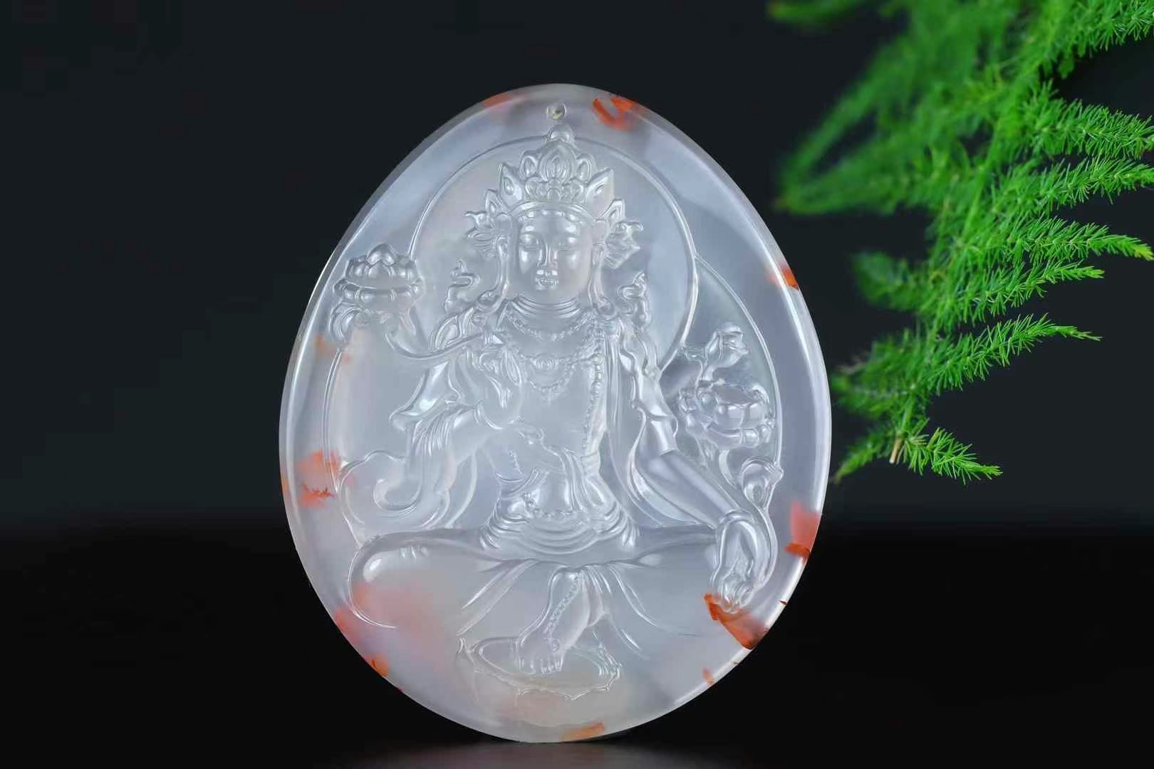 南紅度母,天然南紅瑪瑙