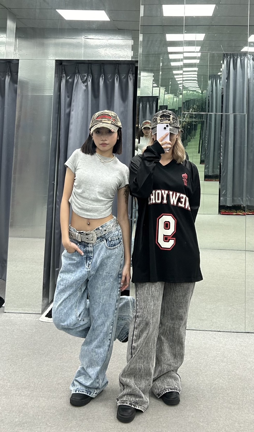 《K》雪花闊腿牛仔褲