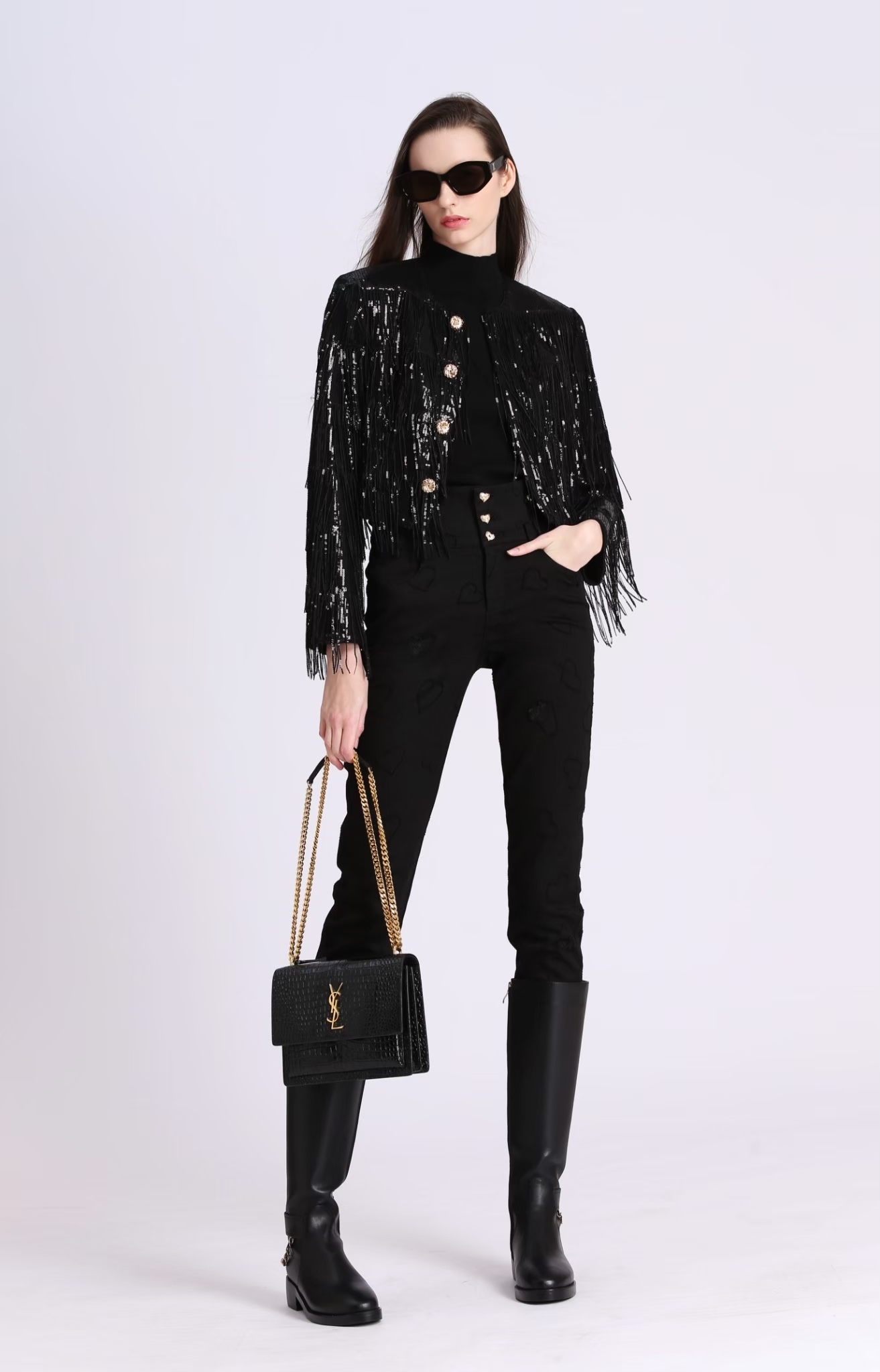 BD15051B1愛心排扣長褲