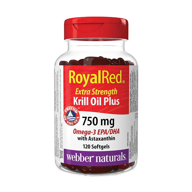 Webber Naturals 750 mg Royal Red Krill Oil Plus with Astaxanthin, 120 Softgels
