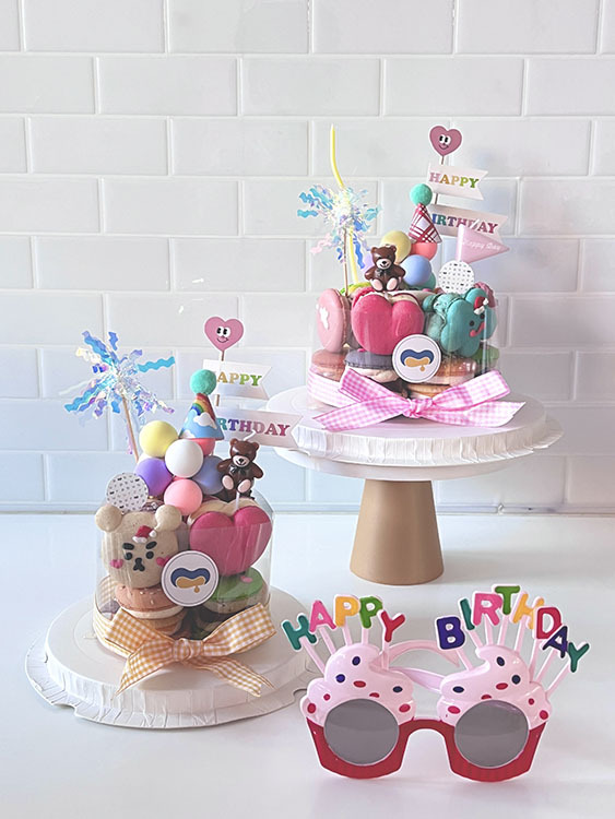 6吋飽卡龍蛋糕：挑選14顆飽卡龍＋1種緞帶顏色