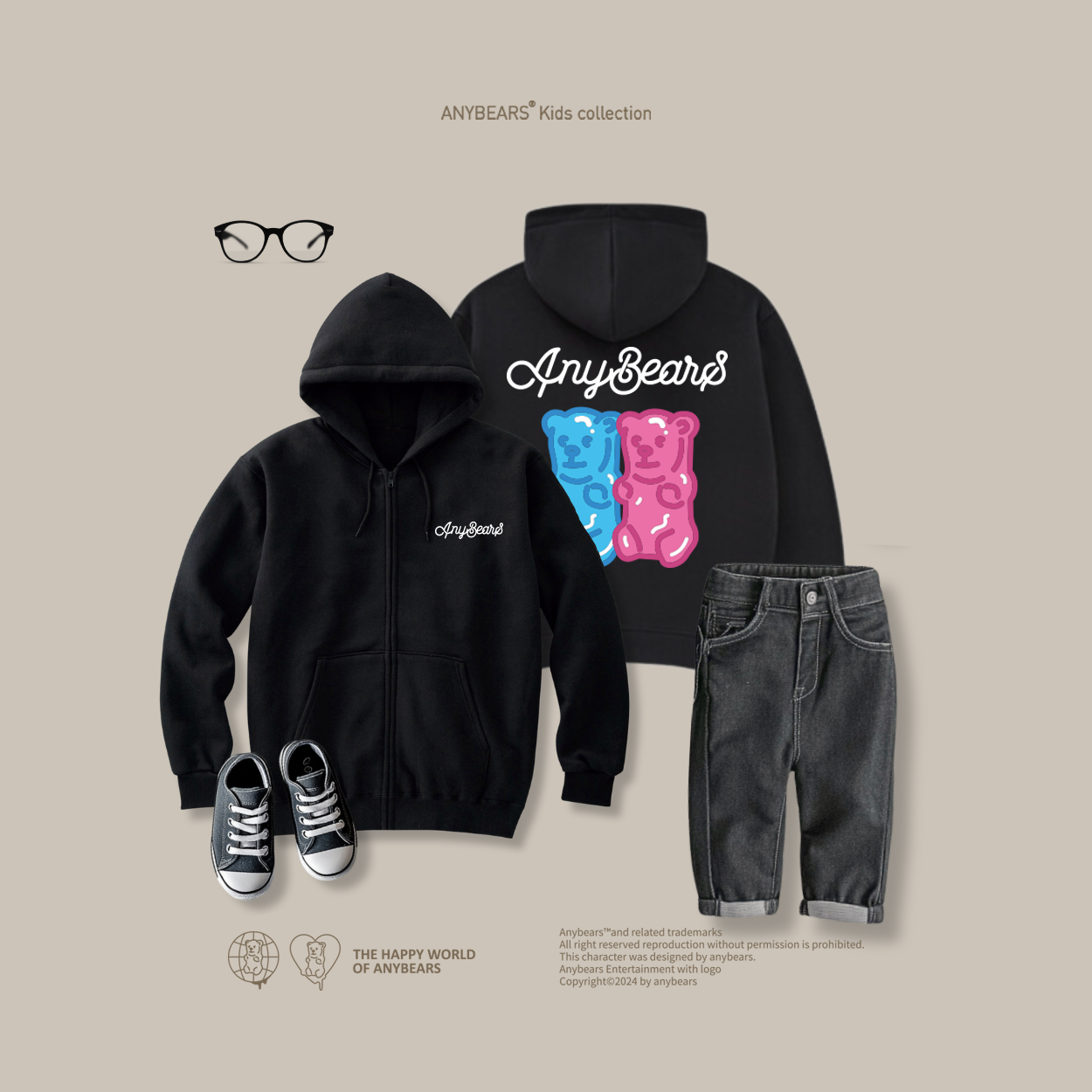 ANYBEARS® Kids Hooded Jacket OG BEAR OG熊兒童連帽外套