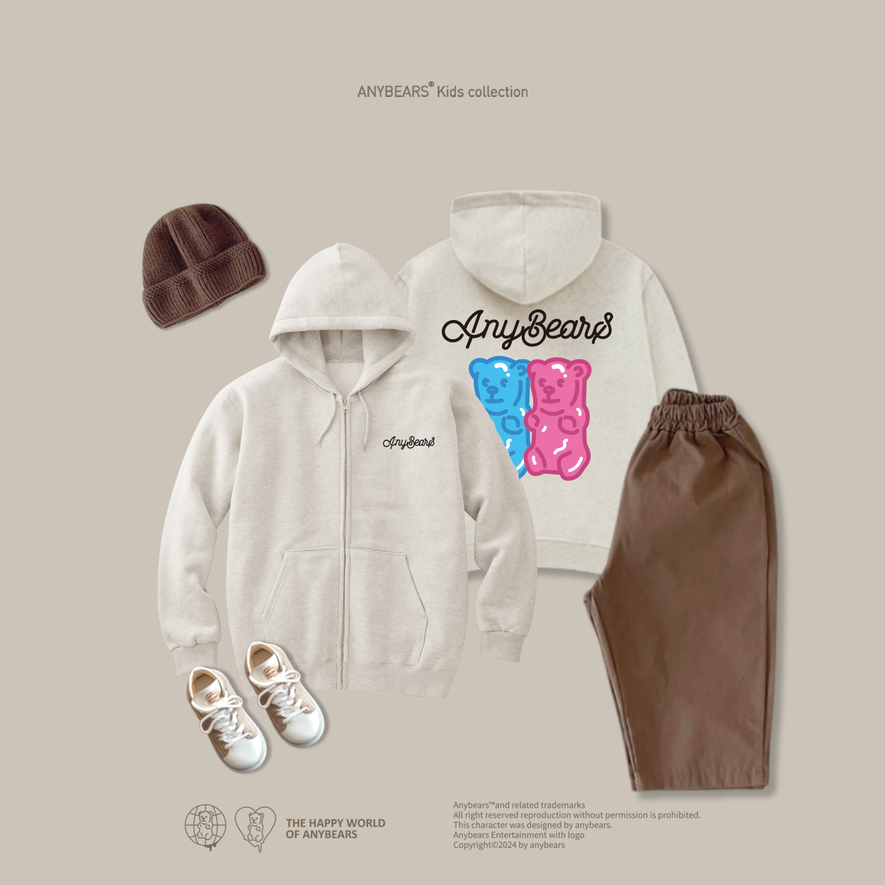 ANYBEARS® Kids Hooded Jacket OG BEAR OG熊兒童連帽外套