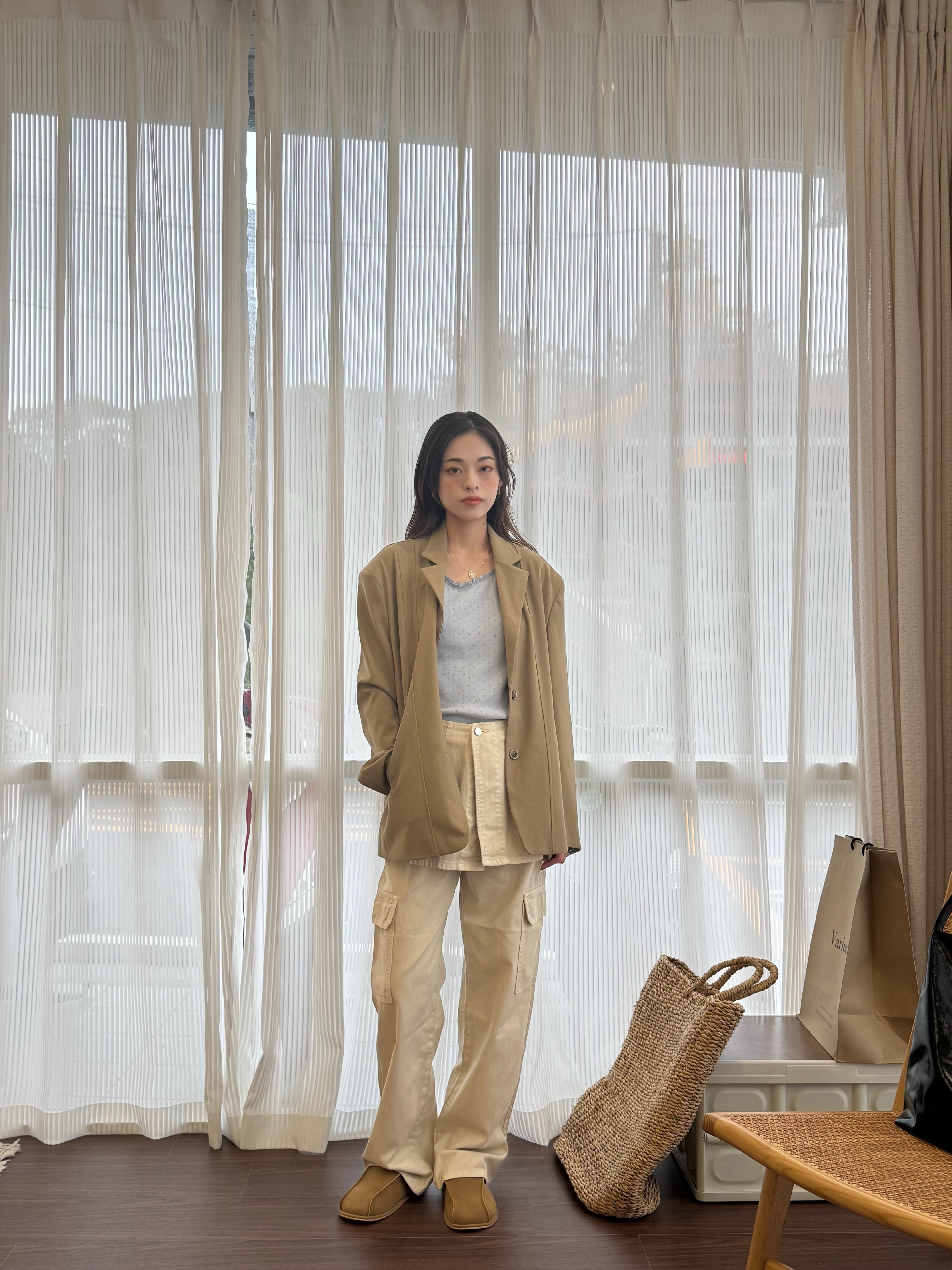 正韓𝜗𝜚 兩件式牛仔褲裙（僅Ｓ號）