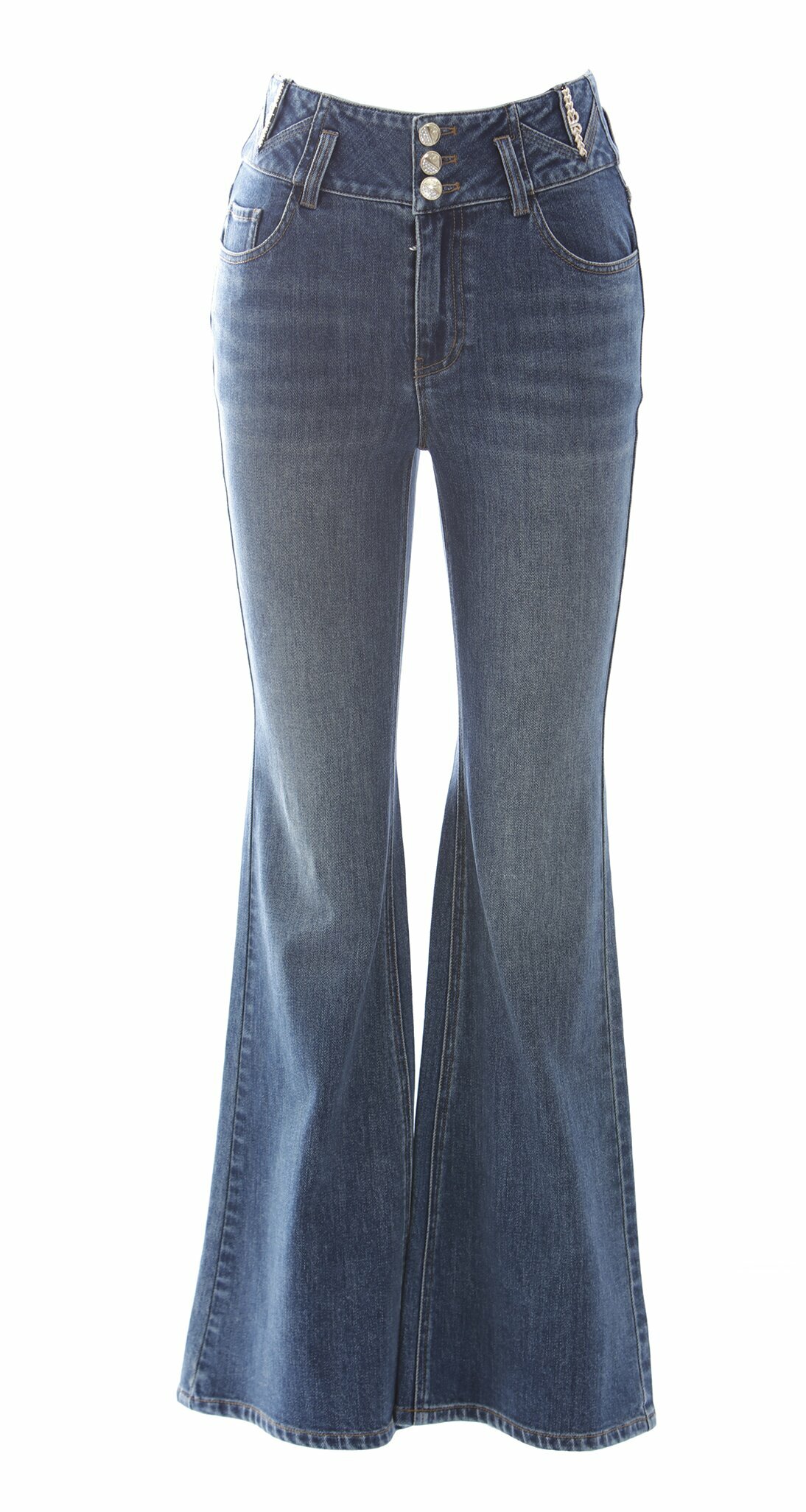 BD15316B1 時光之旅彈性輕水洗牛仔喇叭褲