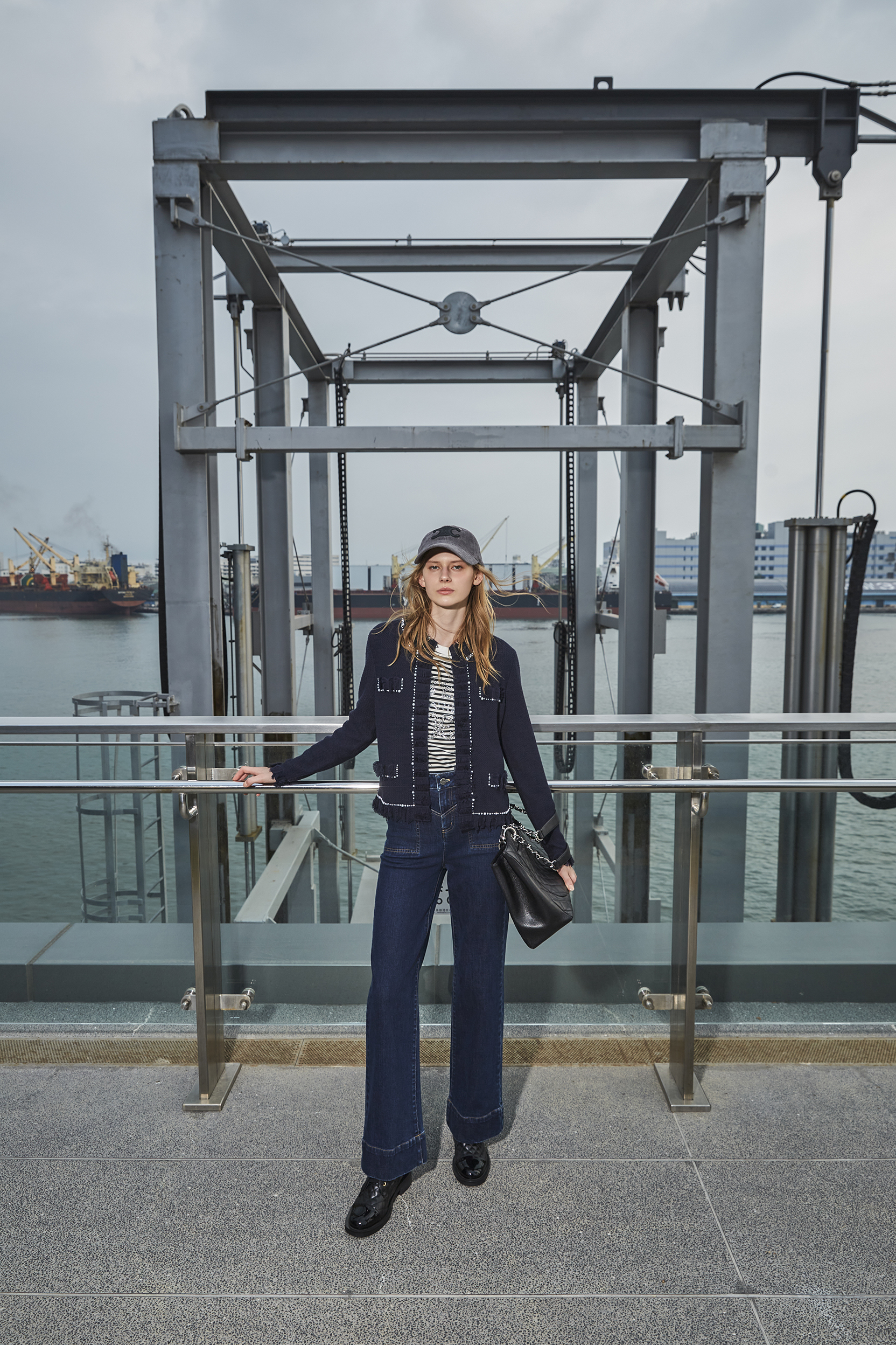 BD15318B1 新優雅全棉復古微喇叭寬褲