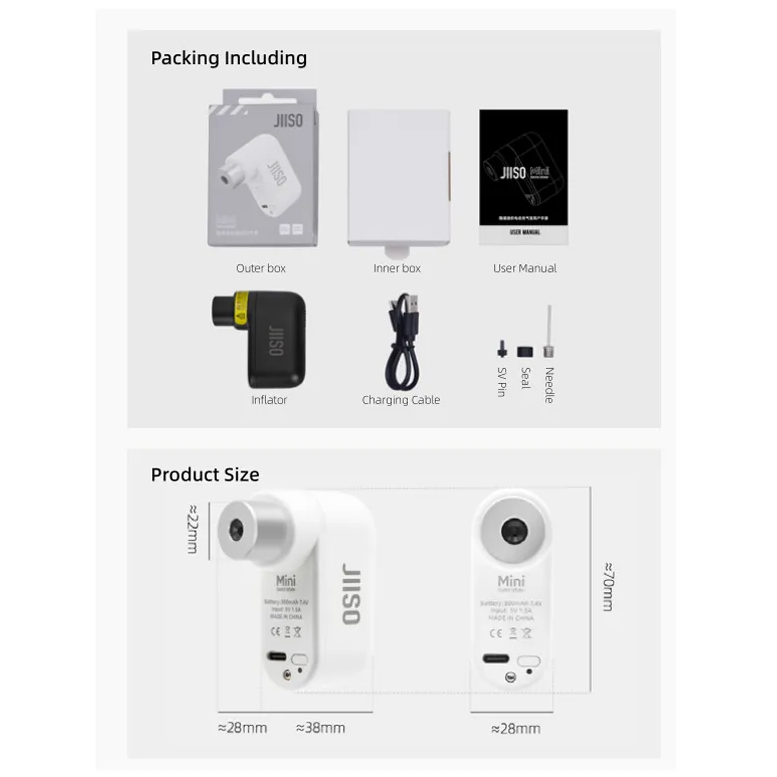 JIISO 電動迷你打氣筒 隱速二代