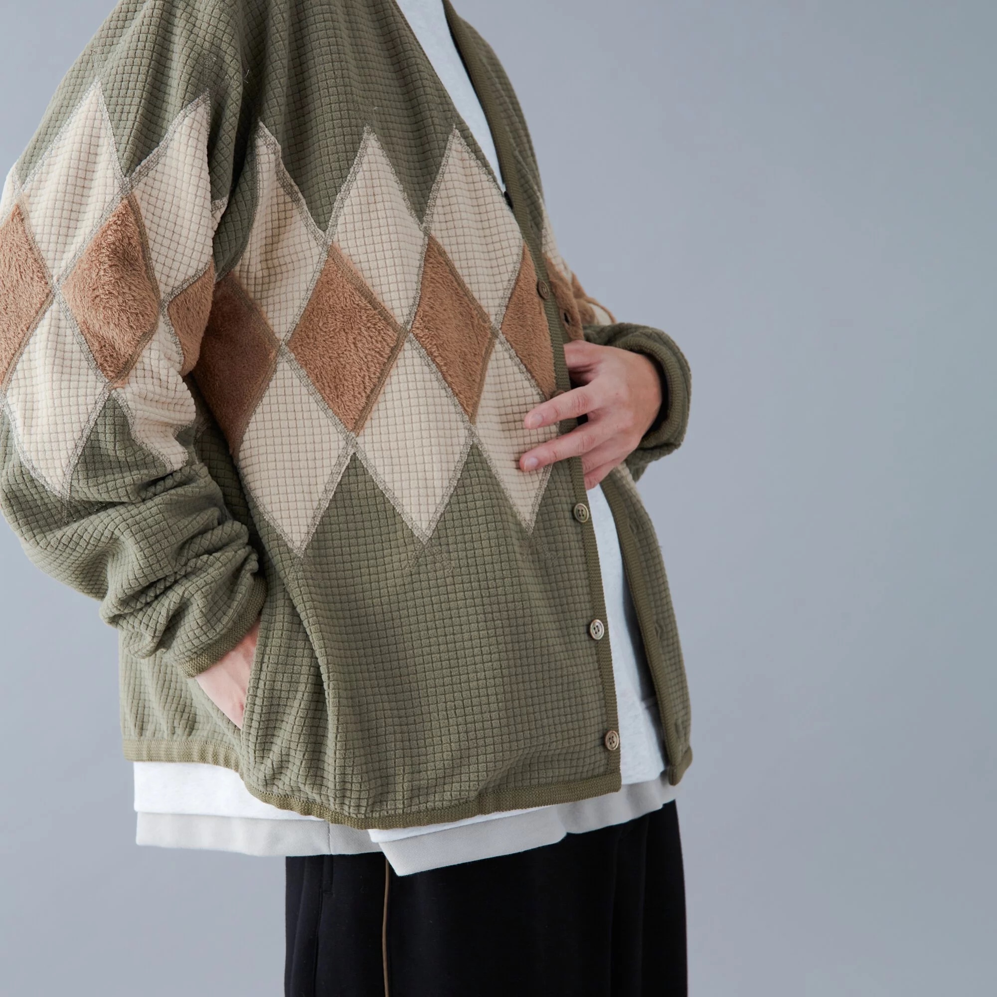 BURLAP OUTFITTER 22AW - Argyle Fleece Cardigan