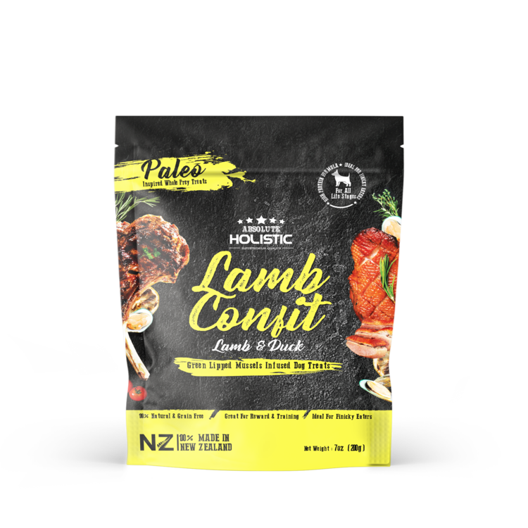 Absolute Holistic Air Dried Dog Treats - Lamb Confit 200g