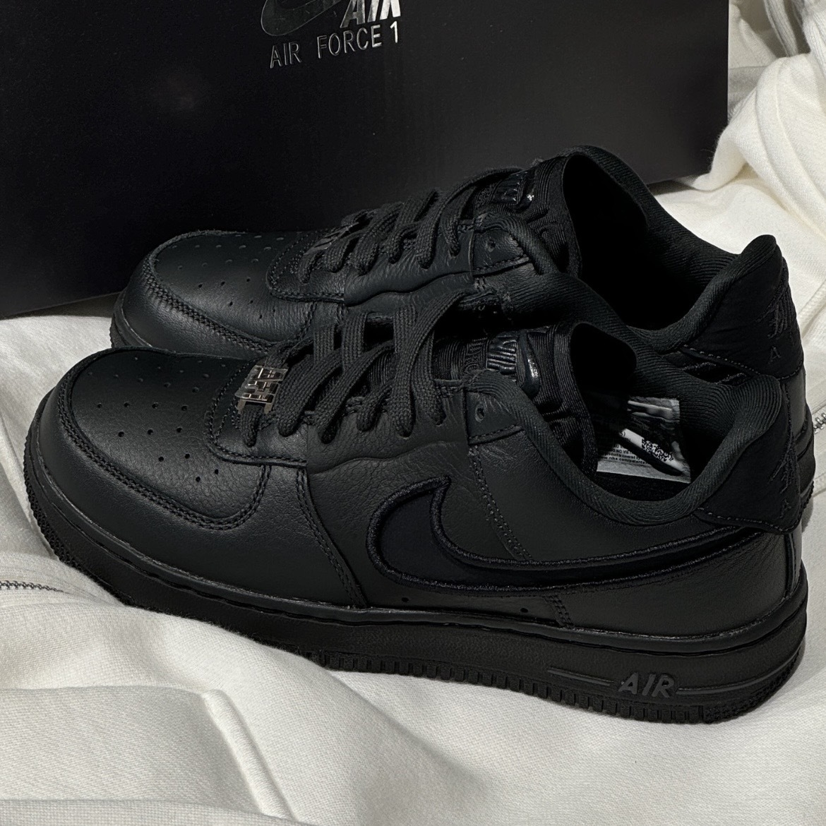 Nike AF1 Low Dance 凹陷勾 雙生鞋款 純黑色 FJ7409-001