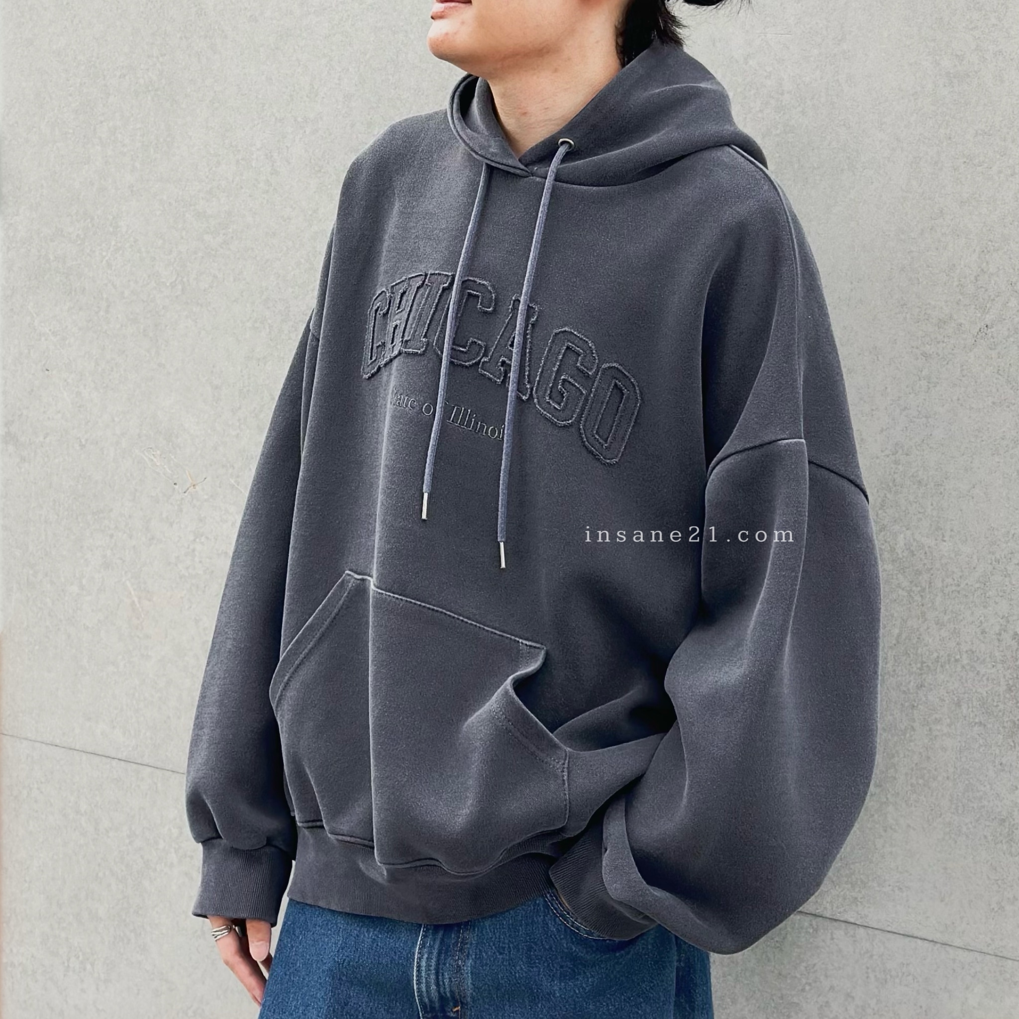 正韓 UNBURN WHITE 帽Ｔ 厚磅 休閒 芝加哥 長袖