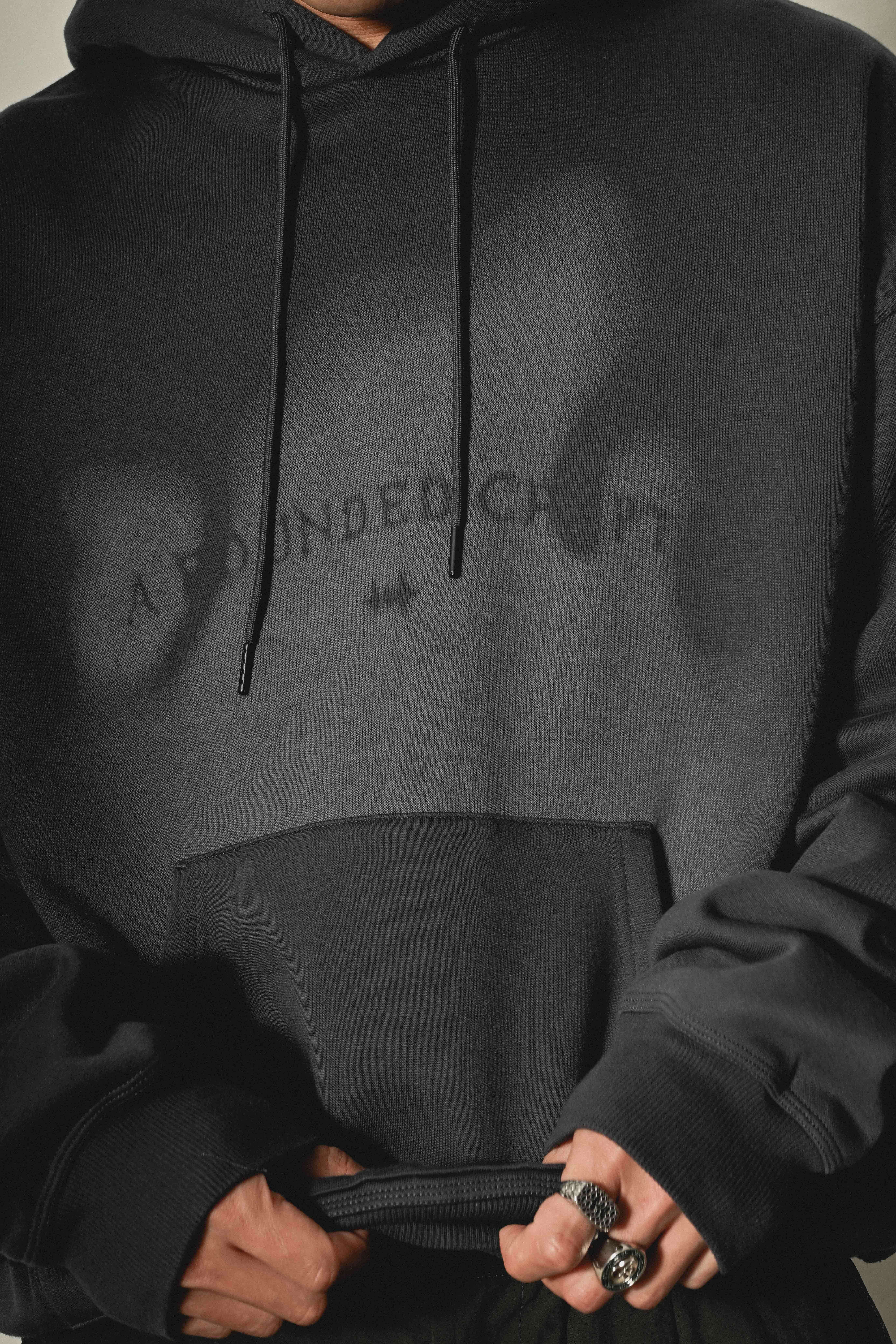 HELLO■VTG Arch Logo Hoodie_Charcoal■送料込 ☆CODEGRAPHY☆ARCH LOGO OVERFIT HOODED ZIP-UP (codegraphy