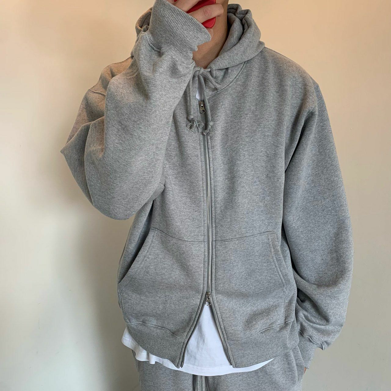 淨色連帽拉鍊外套(薄抓毛底) OREO-084JK