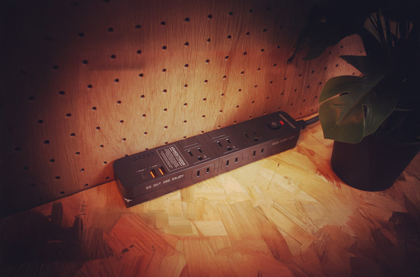 【ADAMOUTDOOR】家用款4開6插30WPD 延長線